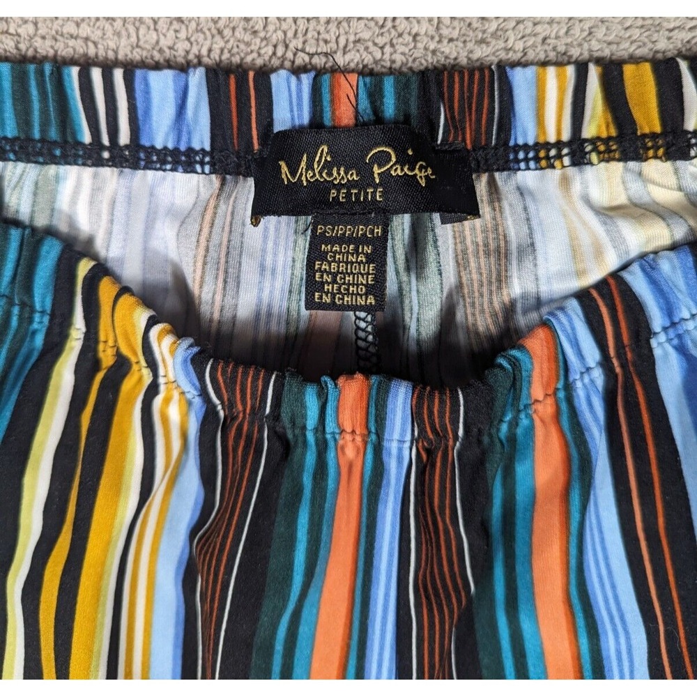 Melissa Paige Womens Striped Colorful Wide Pants Size Pettie Small - Picture 4 of 7